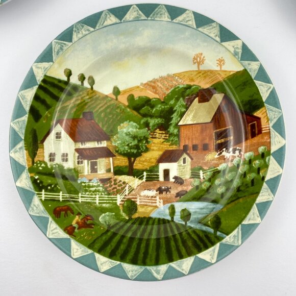 Farberware by Retroneu Stoneware Country Life, 7.75 inch salad plates, set of 3 - Picture 2 of 8